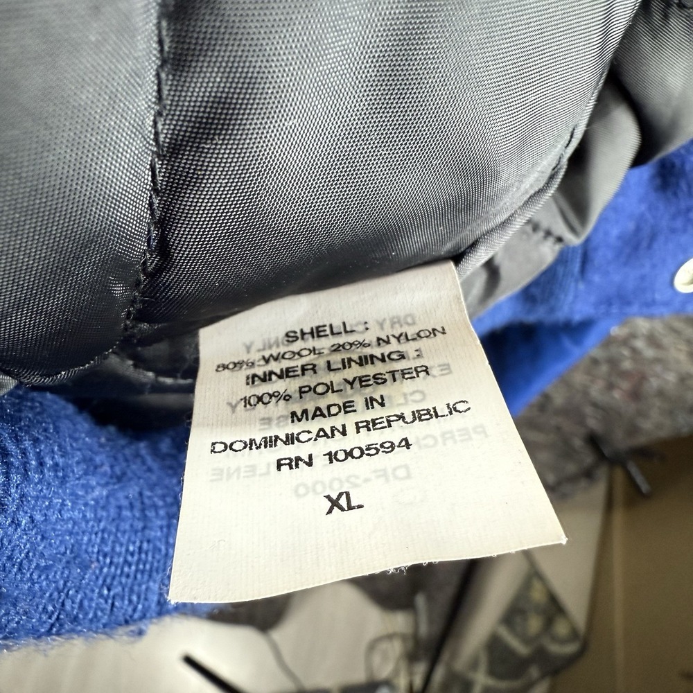 Neff letterman Varsity Jacket XL Wool Blend Blue Snap Button Vintage Sample - Picture 7 of 15